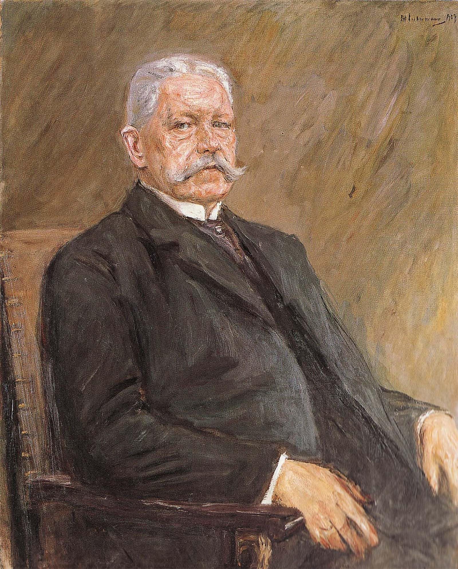 ARTXLXXBN Famous Painting Art Wall Decor Abstract Art Picture Portrait of the Reich President Paul von Hindenburgn by Max Liebermann Animal Pictures for Home Decor 60x90cm