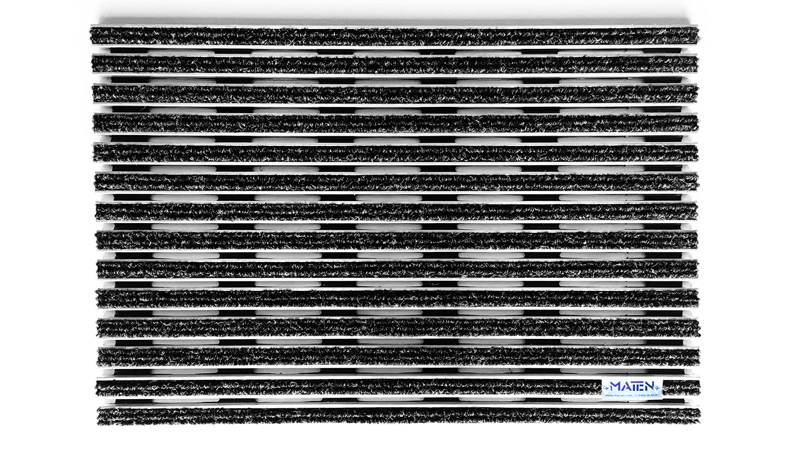 Mat.en Technische Fußmatte Plate 17 aus Aluminium, anthrazit für Eingangs- und Außenbereich 60 x 40 cm