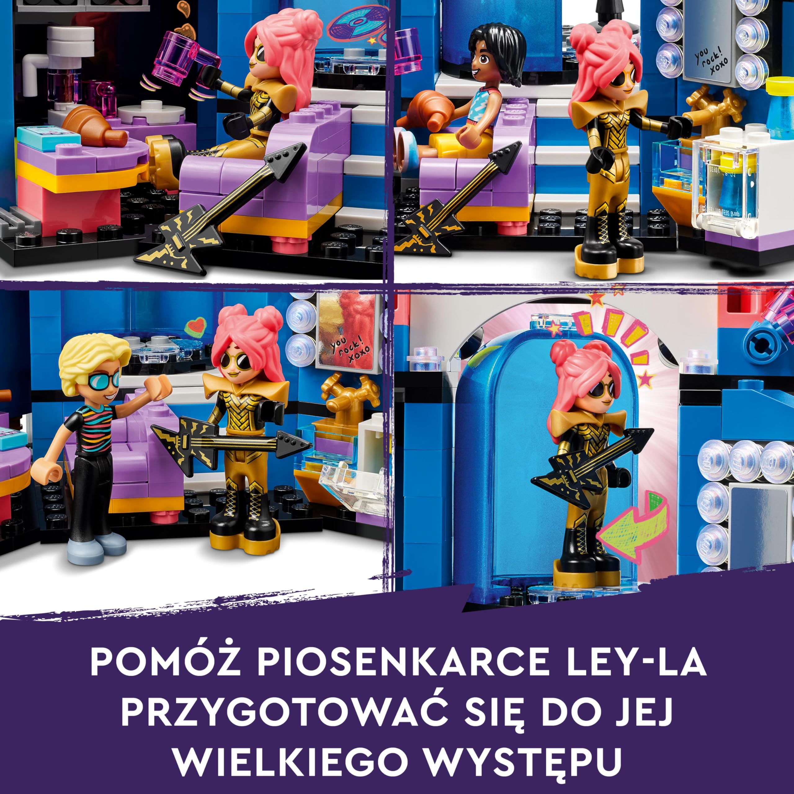 LEGO Friends Pokaz talentów muzycznych w Heartlake, zabawka do budowania dla dziecka, dla dziewczynki i chłopca, zestaw z gitarą i keyboardem, 4 postaci, w tym Andrea, prezent dla 7-latki, 42616
