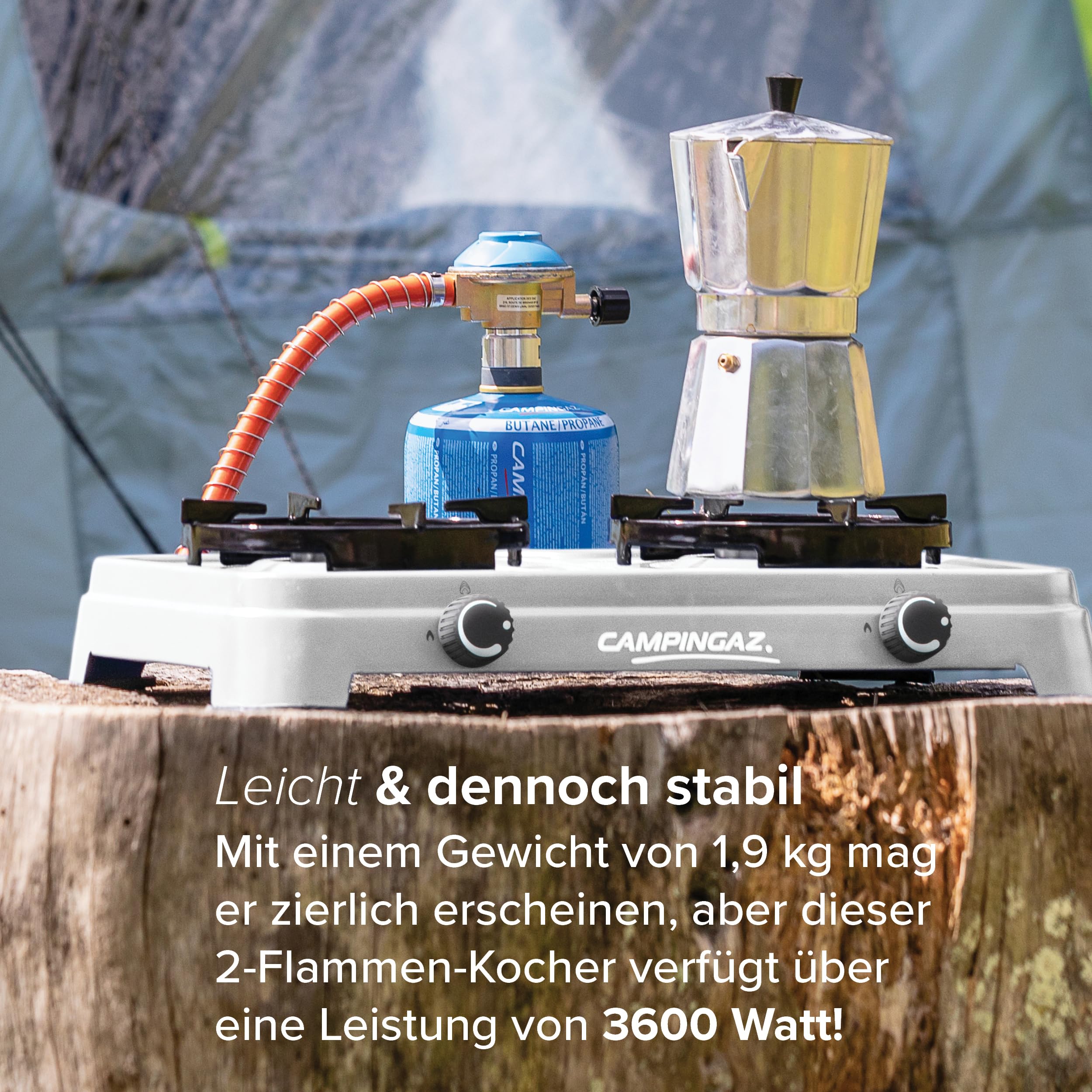 Campingaz Campingkooktoestel Camping Kitchen 2, gasfornuis 2 pitten, 4.000 Watt, compacte outdoor grill, grijs, One
