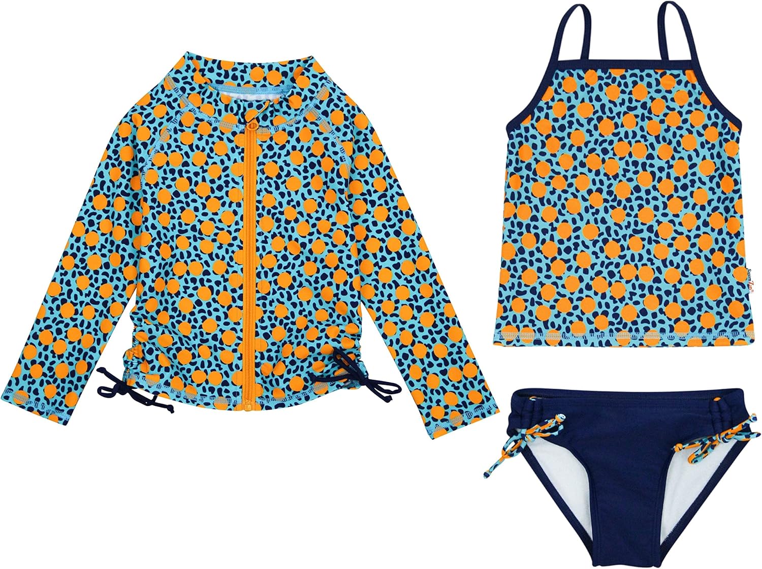 SwimZip Girl 3 Piece Long Sleeve Rash Guard & Tankini Swim