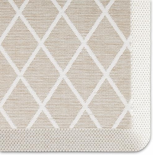 Miniatura 4 de Martha Stewart Miles Modern Diamond - Tapete de cocina antifatiga con infusión de aire, beige, 19.6 x 39 pulgadas