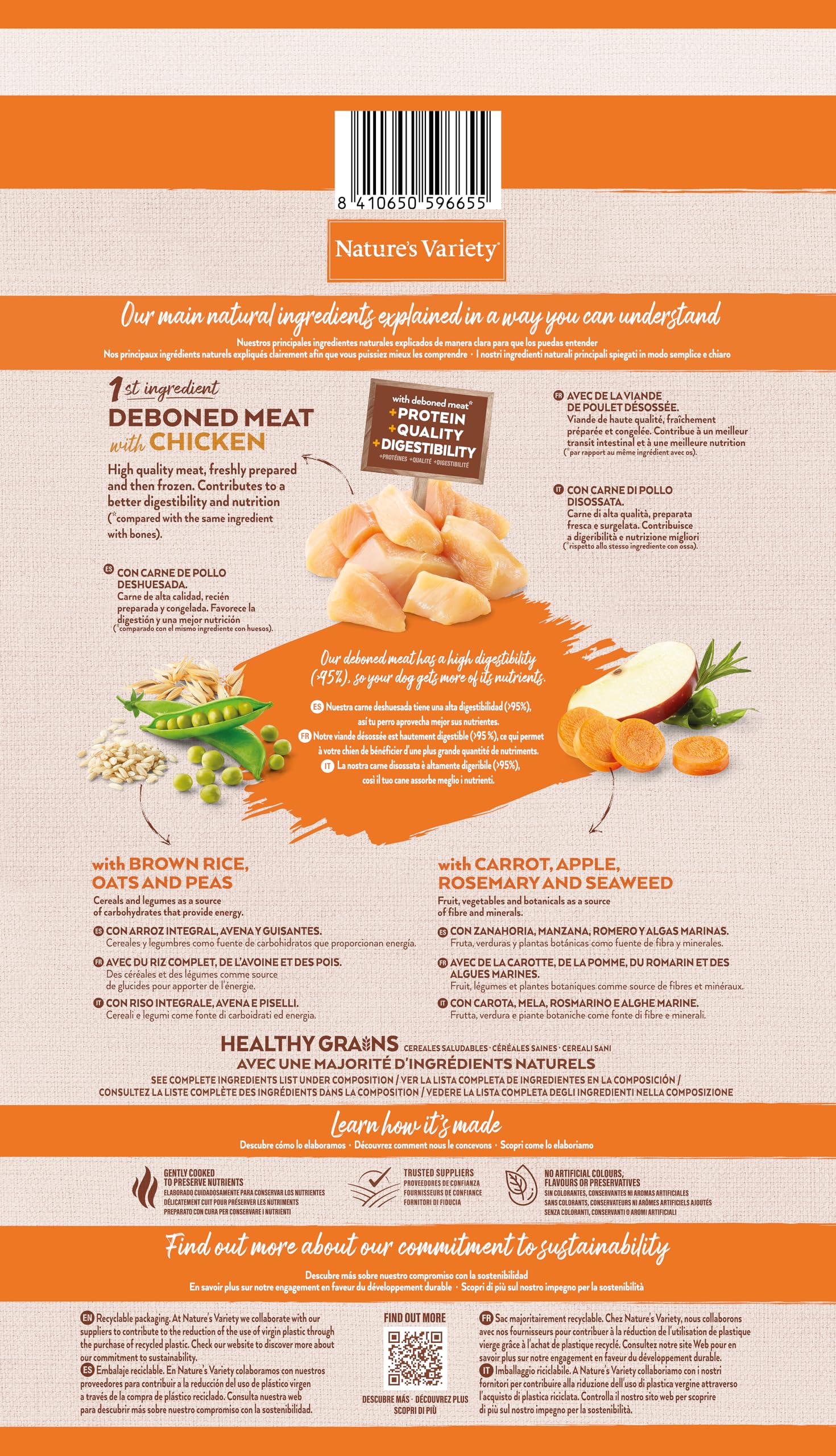 Nature's Variety Healthy Grains - Pienso para Perros Medium & Maxi Junior con Pollo deshuesado - 10kg