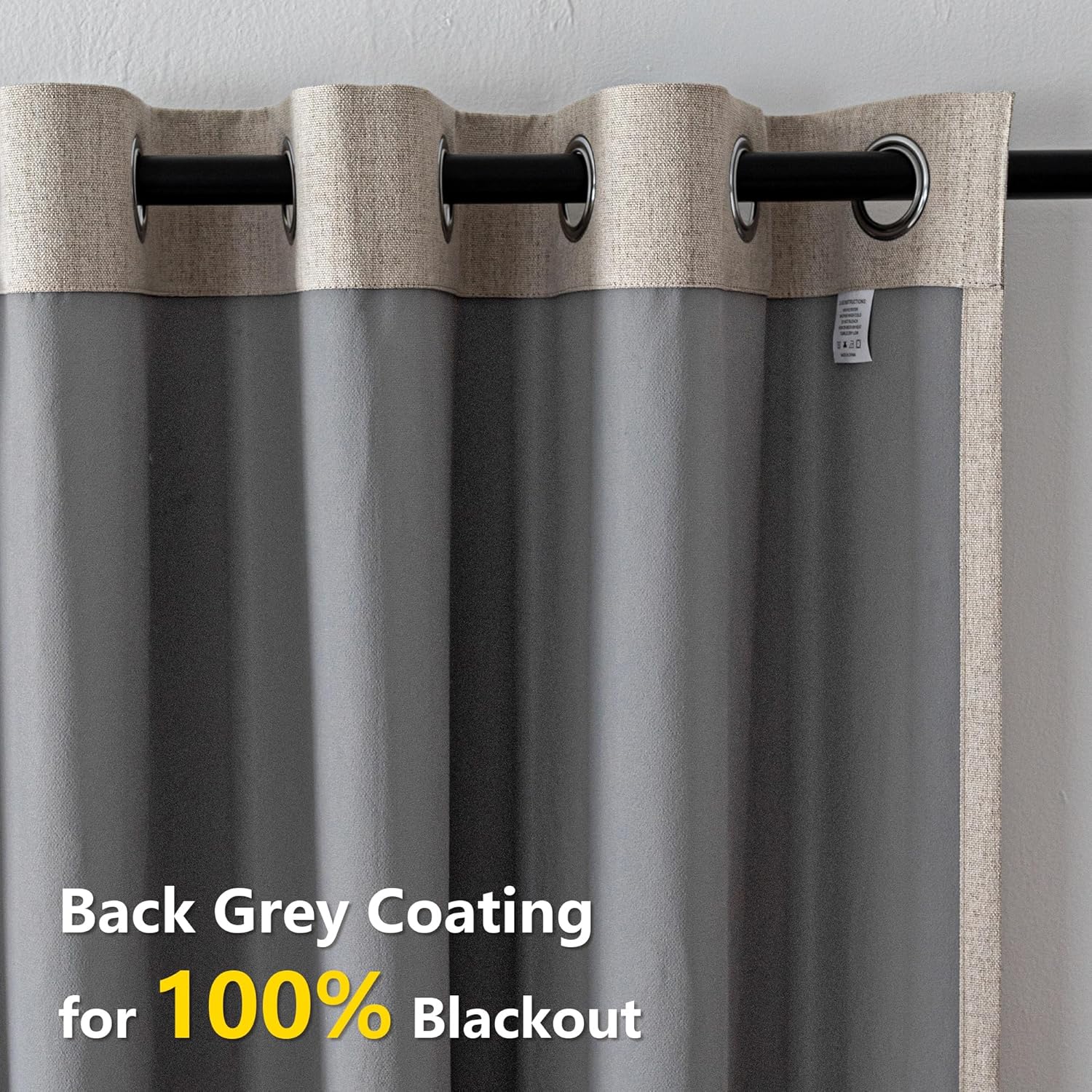 Blackout Curtains 72 Inch Length 2 Panels Set, Thermal Curtains for Living Room, Light Blocking Drapes Thermal Insulated Bedroom Grommet Privacy Protection (W52 x L72,Beige)