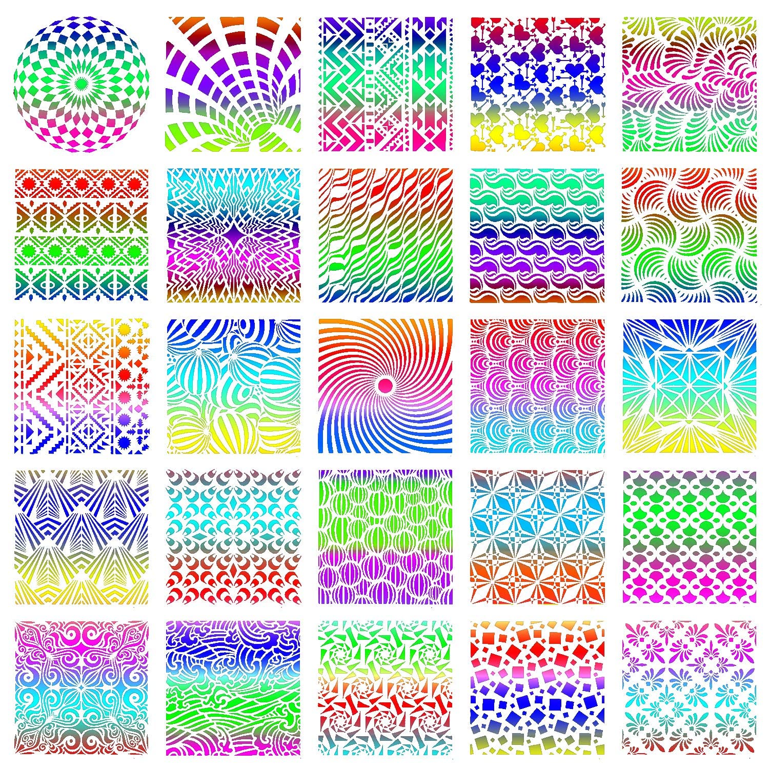 Dequera 25-Pack Geometric Stencils 6 x 6 Inch Painting Templates for Scrapbooking Cookie Tile Furniture Wall Floor Decor Craft Drawing Tracing DIY Art Supplies 1