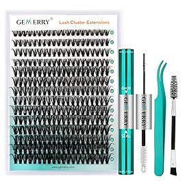 GEMERRY Lash Extension Kit DIY 280pcs Lash Clusters Kit Eyelash Extension Kit D Curl Individual Lashes Kit with Lash Bond and Seal Lash Tweezers for Self Use40P-10-18mm)