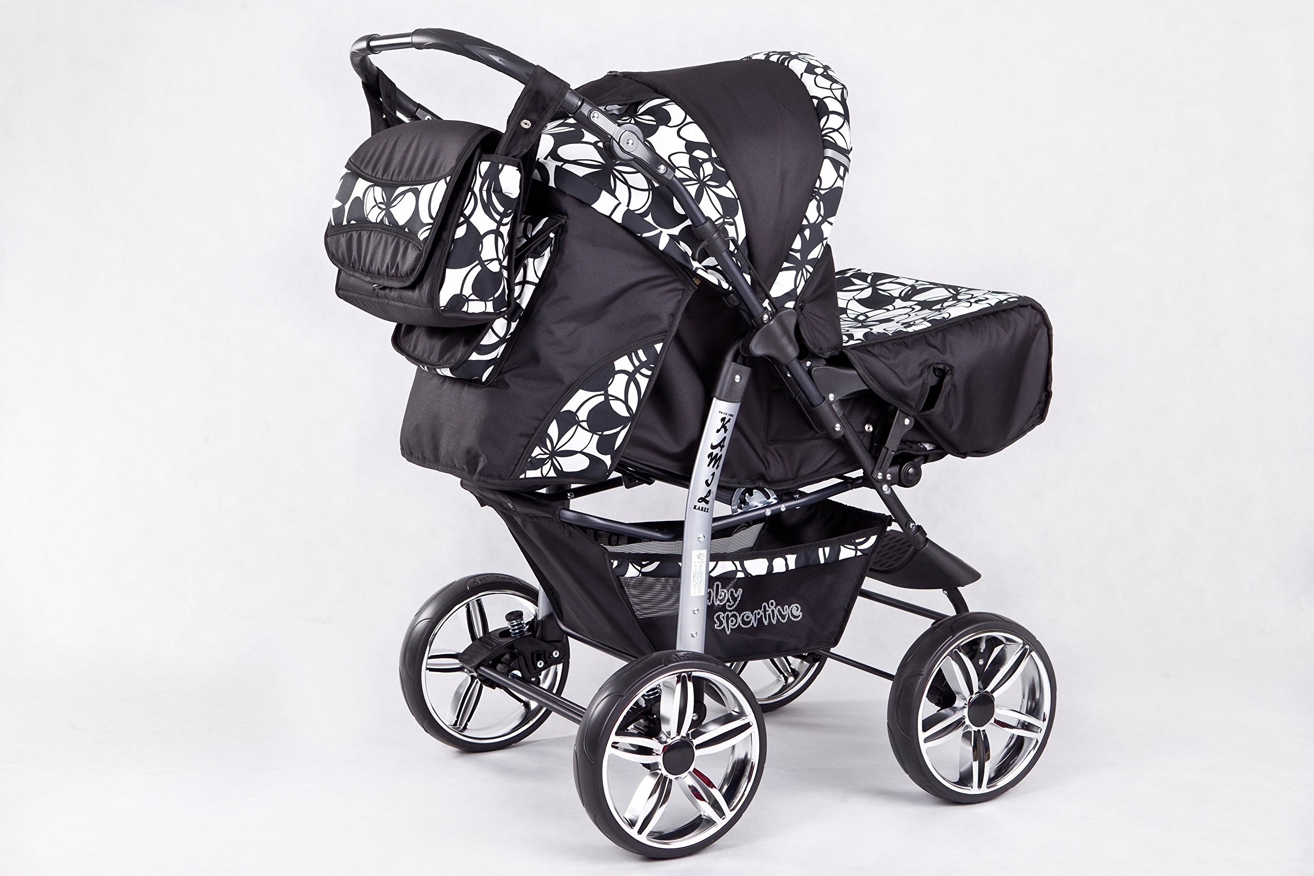 Kombi Kinderwagen Travel System Kamel 3in1 schwarz-blumen + Babyschale  Autositz 0-10 kg Kinderwagen Buggy Stroller Poussette : Amazon.de: Baby