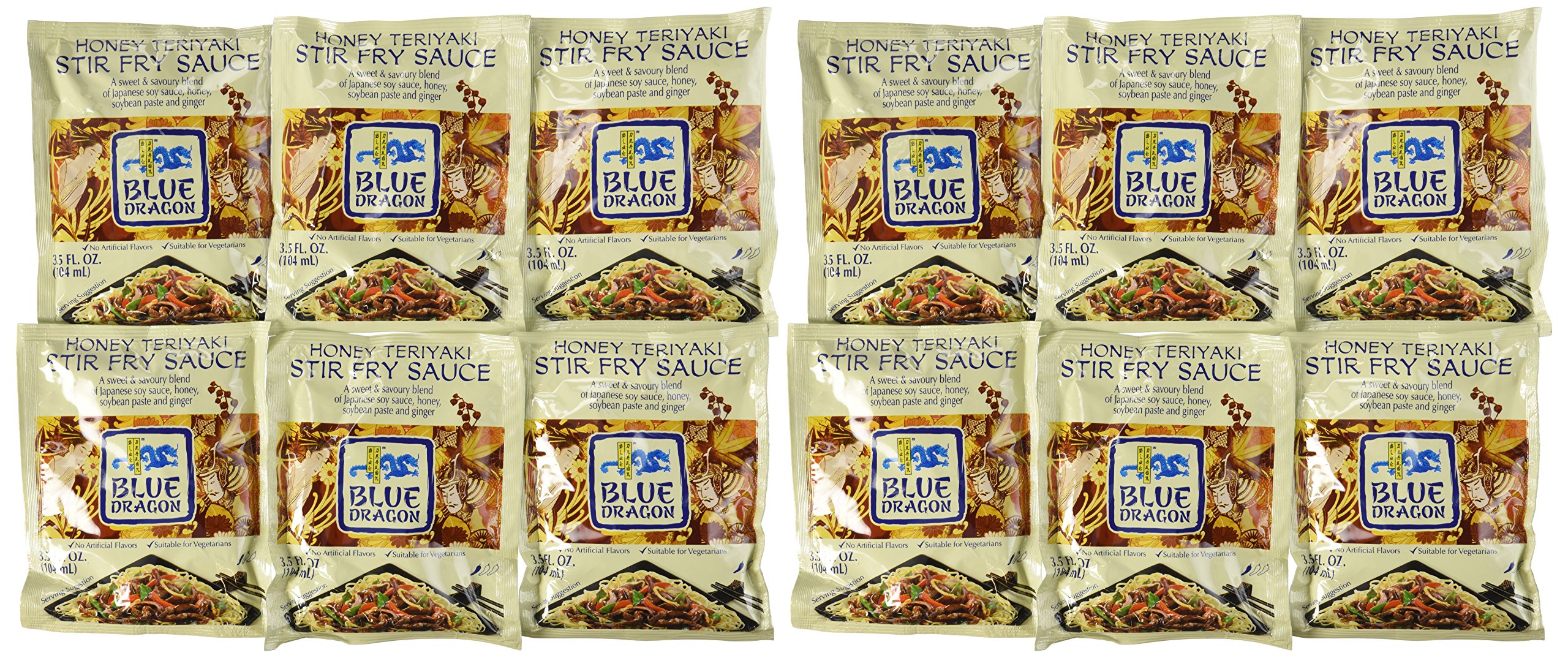 Blue Dragon Stir Fry Sauce, Honey Teriyaki, 3.5 Oz (Pack of 1) Authentic sweet & savory sauce with ginger, garlic, Japanese soy and honey, No artificial flavors, Vegetarian Friendly
