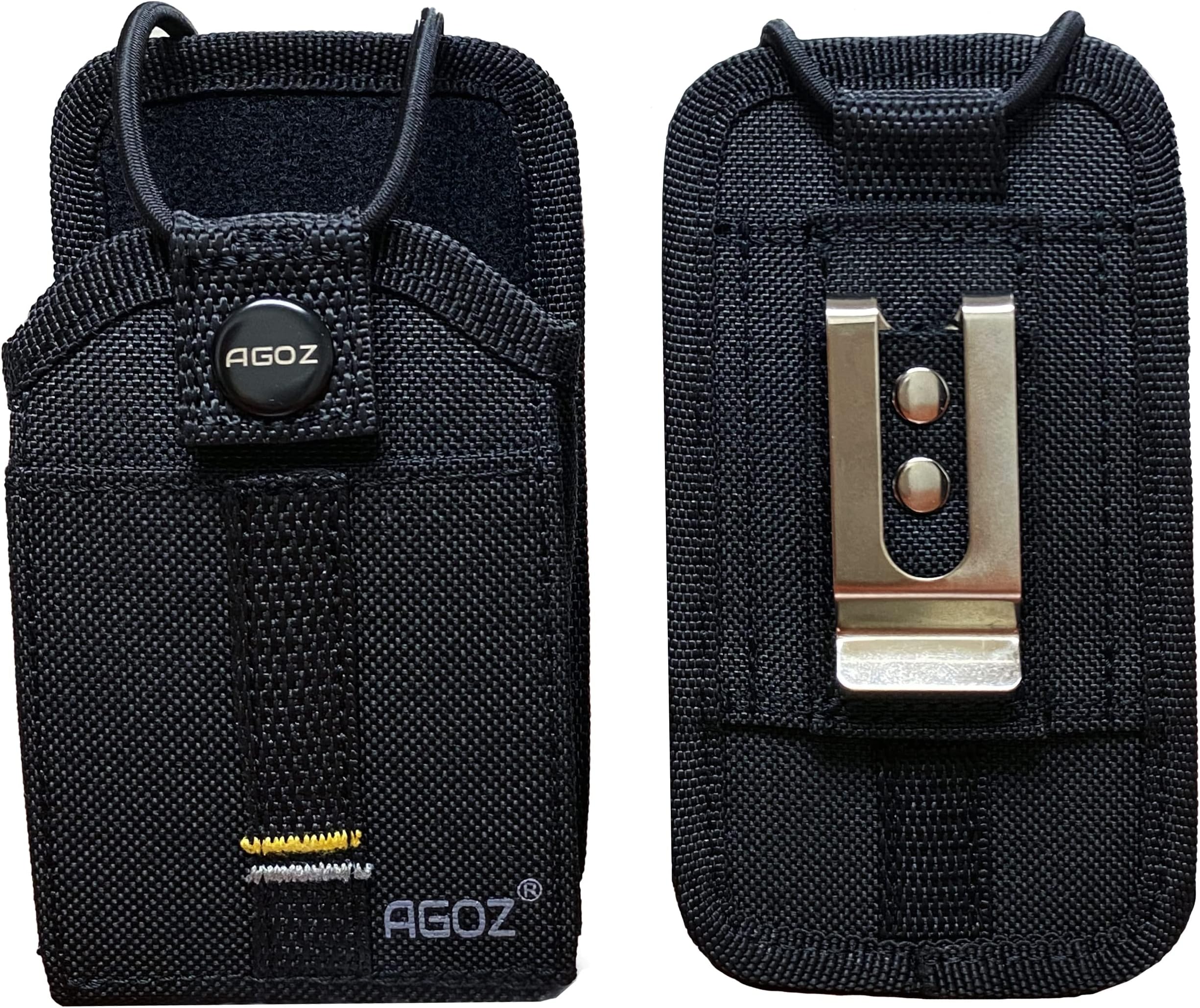 Radio Holster Case For Arcshell AR-5,AR-6, BaoFeng UV-5R, Midland GXT1000VP4, Unication G4 G5,Retevis RT22 RB48 Two Way Radio Walkie Talkie Pouch Holder,Duty Belt Metal Clip Loop,Card Slot (Snap)