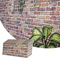 Vista 34 de Dundee Deco Paneles de pared 3D de ladrillo sintético, revestimiento, paneles de pared con aspecto de piedra roja y naranja, revestimiento de espuma