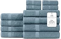 Vista 63 de Juego de 12 paños de lavado de 100 % algodón peinado para rostro y cuerpo (12 x 12 pulgadas), sostenibles, suaves, muy absorbentes, para hotel, spa