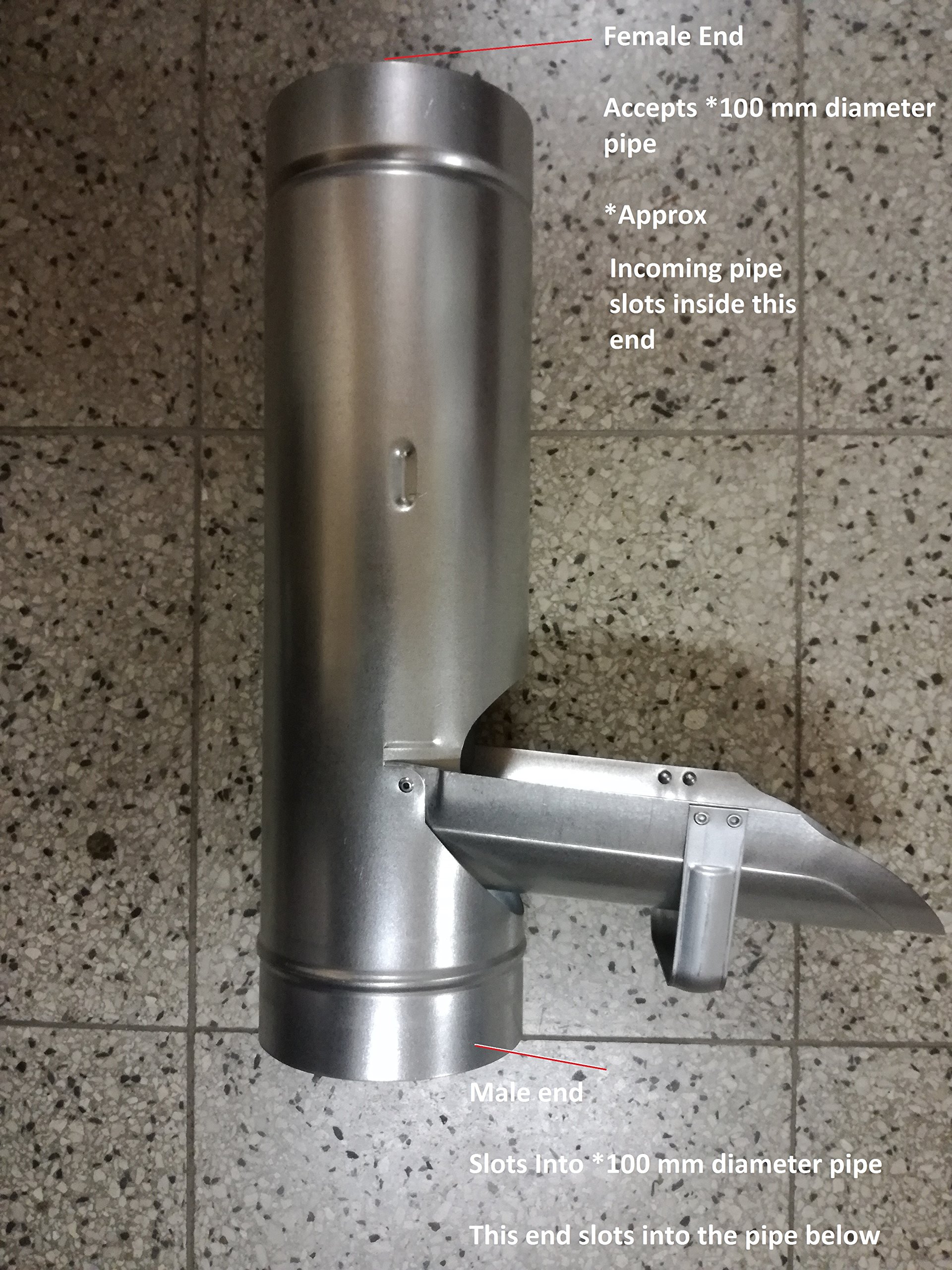 Deviatore Acqua Piovana 100 mm, Acciaio Zincato, Valvola a Leva
