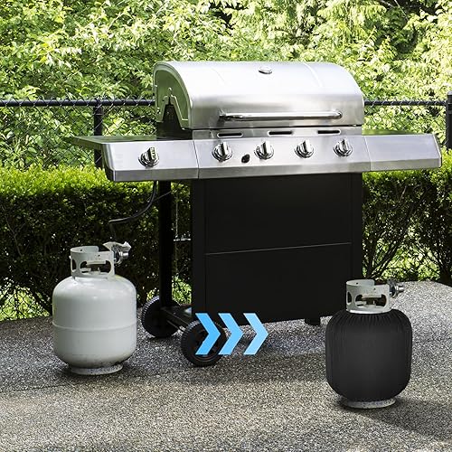 Miniatura 5 de SIRUITON La funda para tanque de gas propano se adapta a cilindros estándar de tanque de 20 libras, cubierta de tanque de propano para remolque de