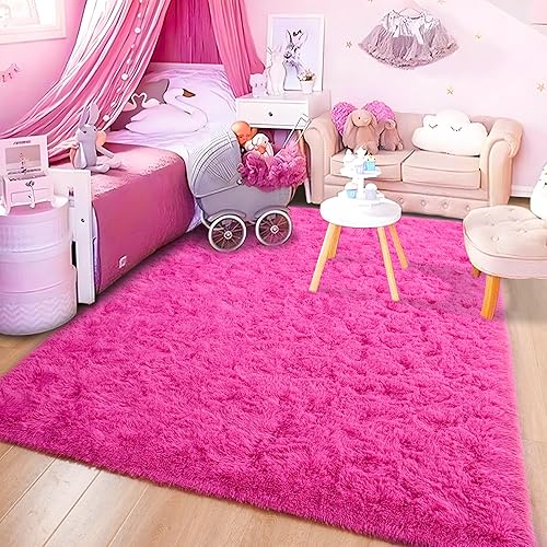 Miniatura 9 de ISEAU Alfombras Esponjosas Suaves de Pelo Largo para Interiores, Tapetes de Piso para Habitación de Niños, Alfombra Peluda Cómoda y Bonita, Tapete