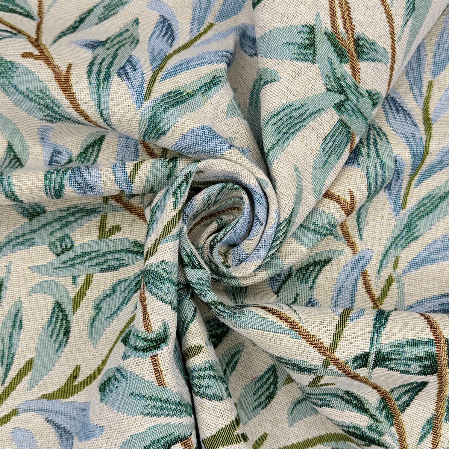 Cotton Woven Tapestry Upholstery Fabric Material Willow Bough Azure 1MTR