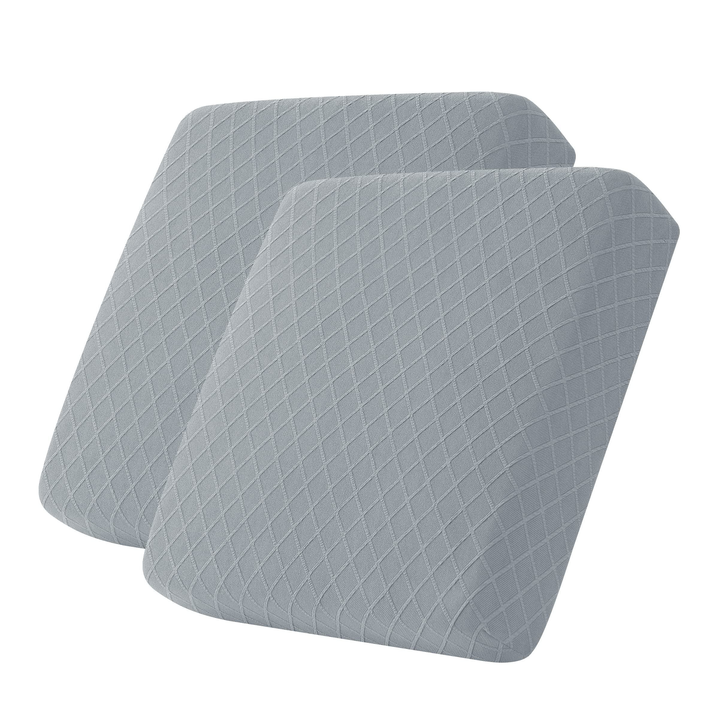 Photo 1 of CHUN YI 2PC Stretch Couch Cushion Covers, RV Seat Cushion Covers, Individual Replacement Sofa Cushion Covers, Soft Chair Sofa Seat Cushion Slipcover with Elastic Bottom Jacquard Fabric(2PC,Light Gray) Light Gray 2PC