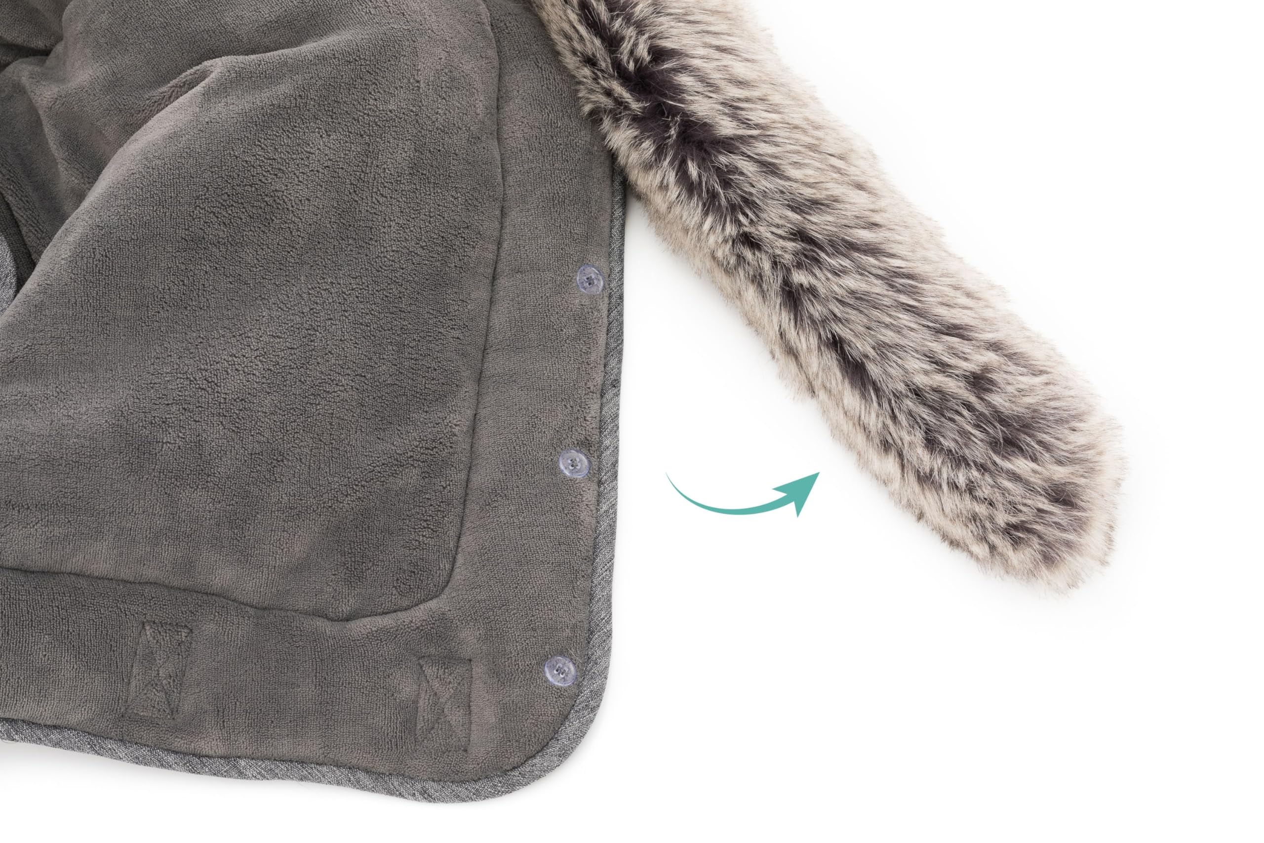 Fillikid Schlittensack Exklusiv | Warmer Fußsack für Holzschlitten mit Lehne | Winddicht & wasserabweisend | Kuscheliger Kragen in Felloptik | 100% Polyester | 70 x 60 cm | Perfekt für Winterausflüge