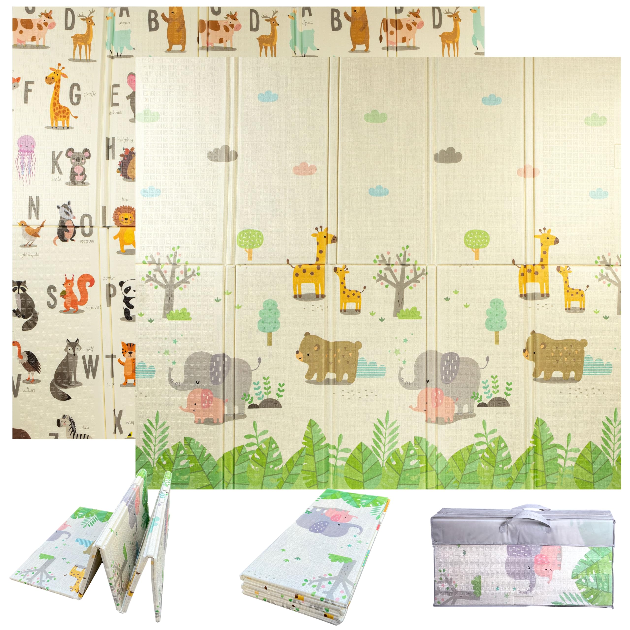 Alfombra Bebe Acolchada Plegable 150x200x1,5cm – Tapete Actividades Impermeable Reversible – Gimnasio Infantil – Manta Juegos y Regalo Ideal – Parque Infantil Bebé – Tapete Bebé – Colchoneta Suelo