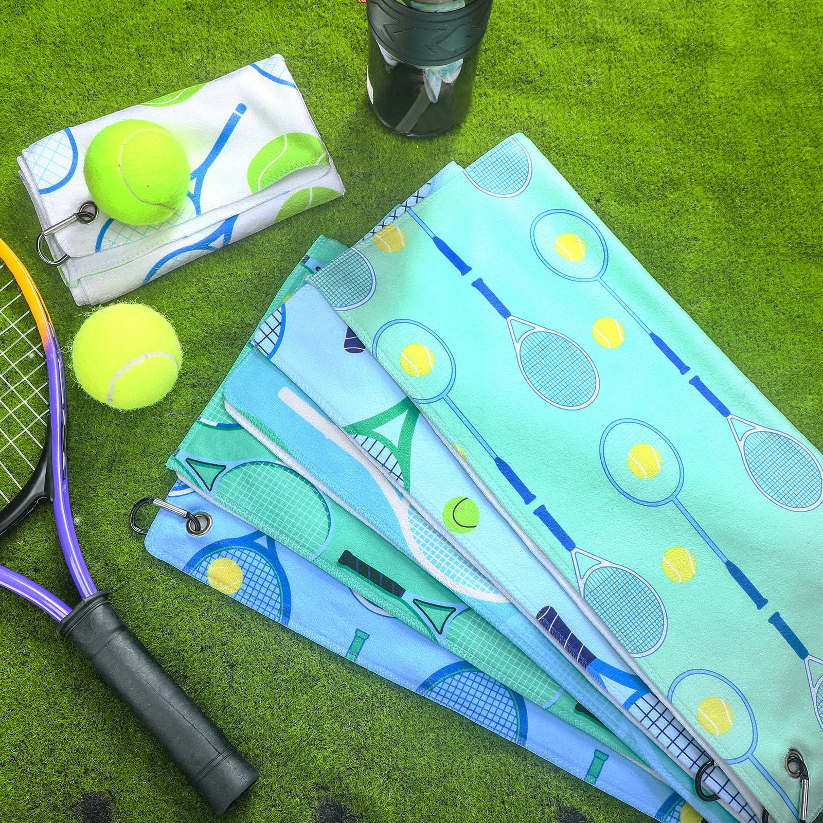 VitalCozy 6 Pcs Tennis Towel Women Funny Embroidered Towel With Clip