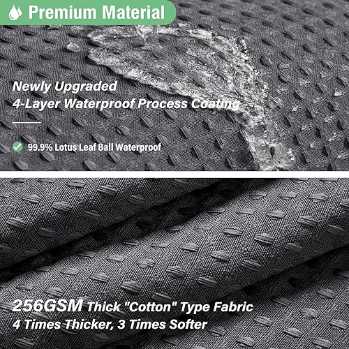 Miniatura 3 de Dynamene Cortina de ducha extra larga de 96 pulgadas de largo, cortina de baño de tela gruesa con peso de punto gofre, juego de cortina de baño