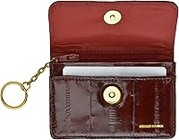 Vista 1 de Marshal Eel Skin - Cartera de cuero suave con llavero, Borgoña