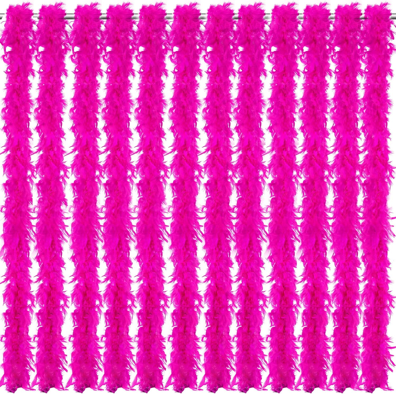 Taiyin 12 Pcs Mardi Gras Feather Boas Rose Red Chandelle