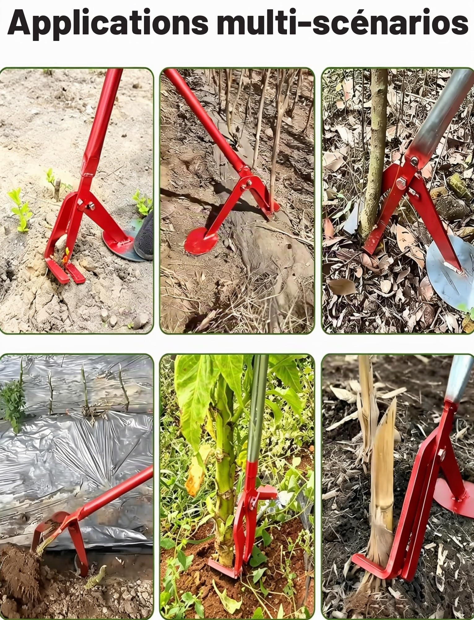 Extracteur de racines d'arbre portable, arracheur de souches manuel avec pince réglable et poignée antidérapante, outil d'extraction de poteaux de clôture et de jeunes arbres