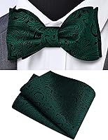 Vista 2 de GUSLESON Pajaritas de cachemira para hombre, pajarita, pañuelo de jacquard con bolsillo cuadrado