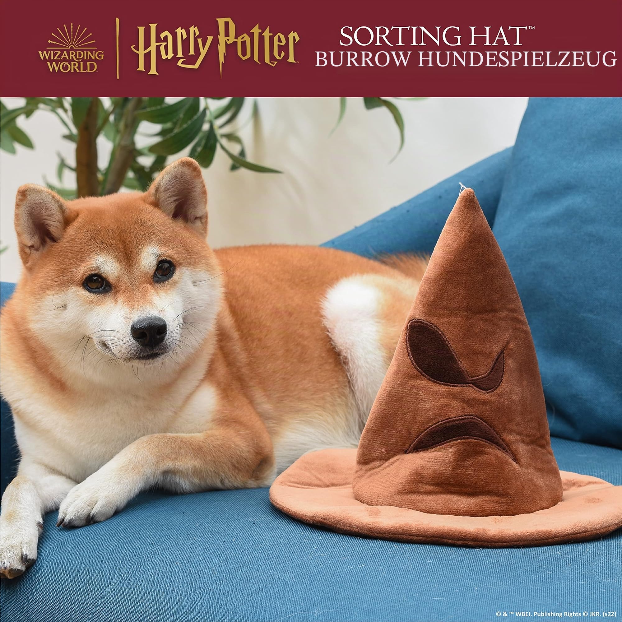 Harry Potter House Sorting Hat Burrow Pet Toy | Hundespielzeug Sortierhut mit Haus Plüsch Abnehmbare Teile | Sortierhut Burrow Spielzeug für Hunde | Crinkle Hundespielzeug Hund Kauspielzeug