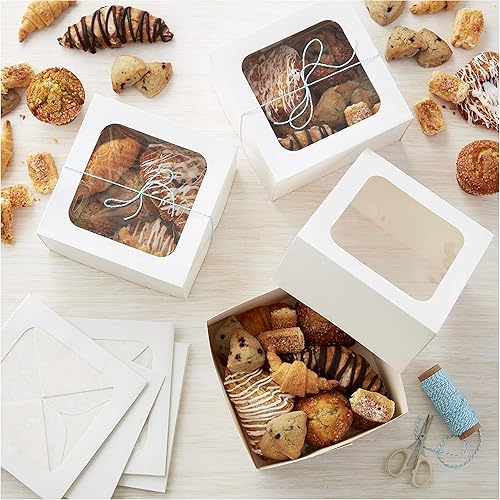Miniatura 3 de Wilton Cajas blancas para dulces con ventanas, soportes perfectos para regalar y transportar mini pasteles o galletas caseras, 9 piezas