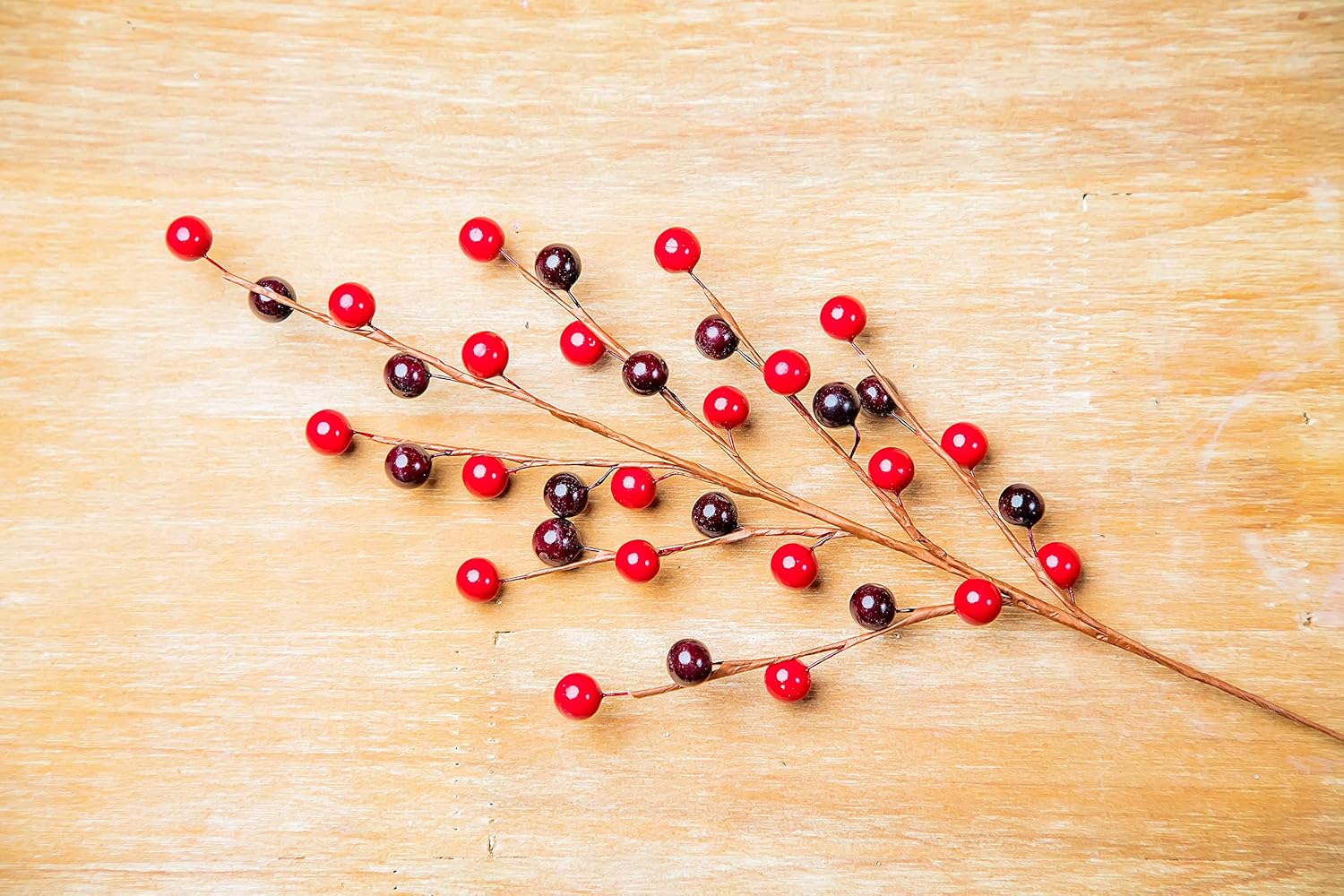 Artificial Red Cranberries Berry Sprays | 12 Sprays | Hand Wrapped l Home Decor l Flower Decor l Wedding Decor l Christmas Décor l Indoor Décor (Red Cranberries)