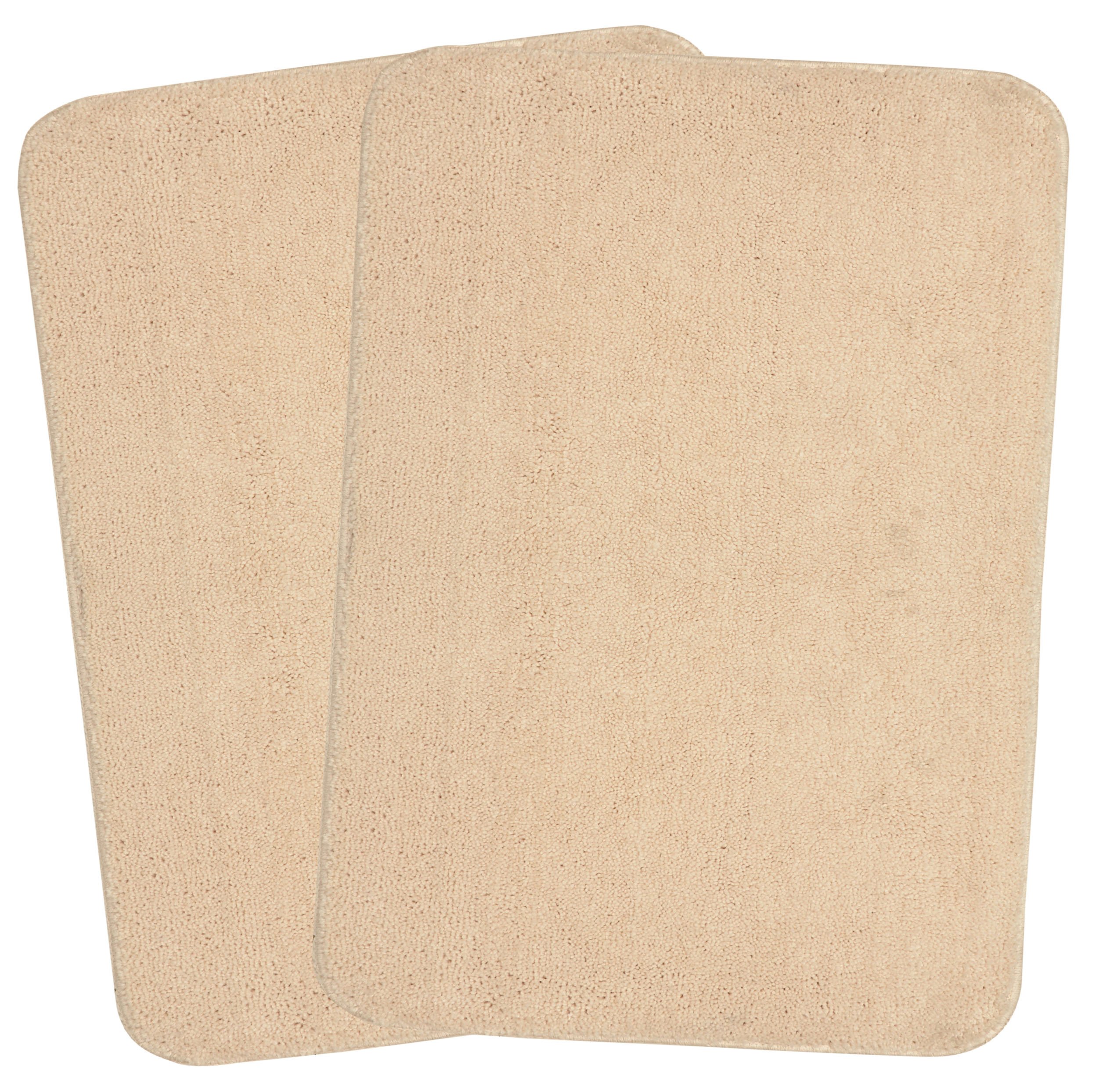 SARAL Home Microfiber Solid Rectangle Anti-Skid Bath Mats|Soft & Super Absorbent Mats for Shower|Non-Slip & Quick-Drying Mats for Kitchen Bathroom|Set of 2 (Beige, 50X80 cm)