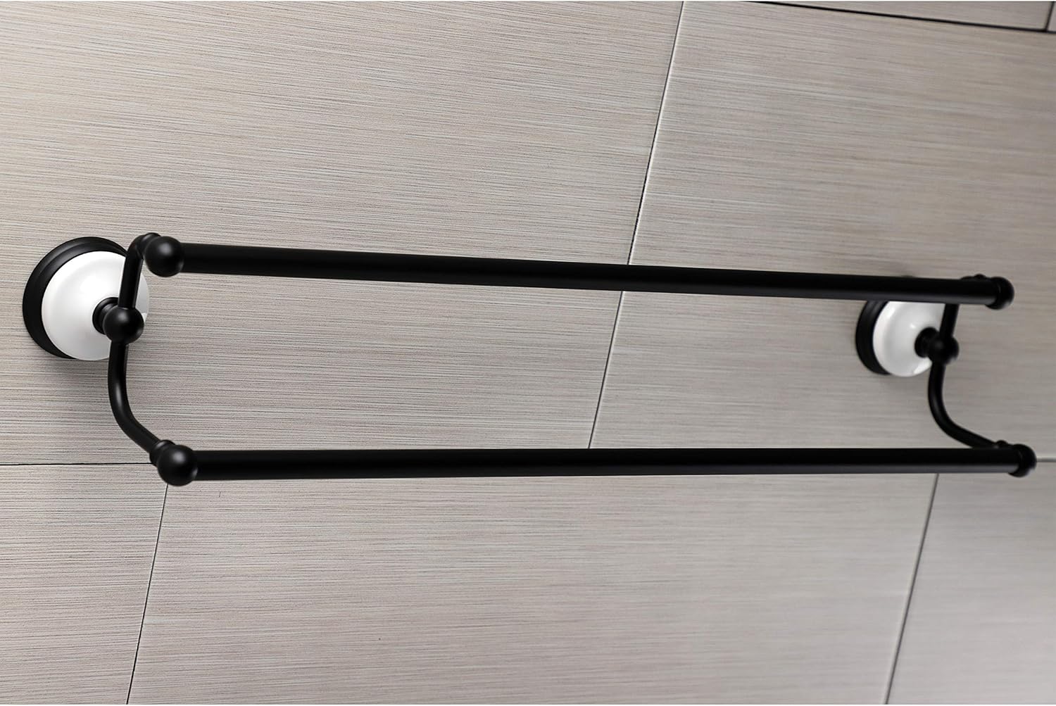 Kingston Brass BA1113MB Victorian Dual -Towel Bar, Matte Black