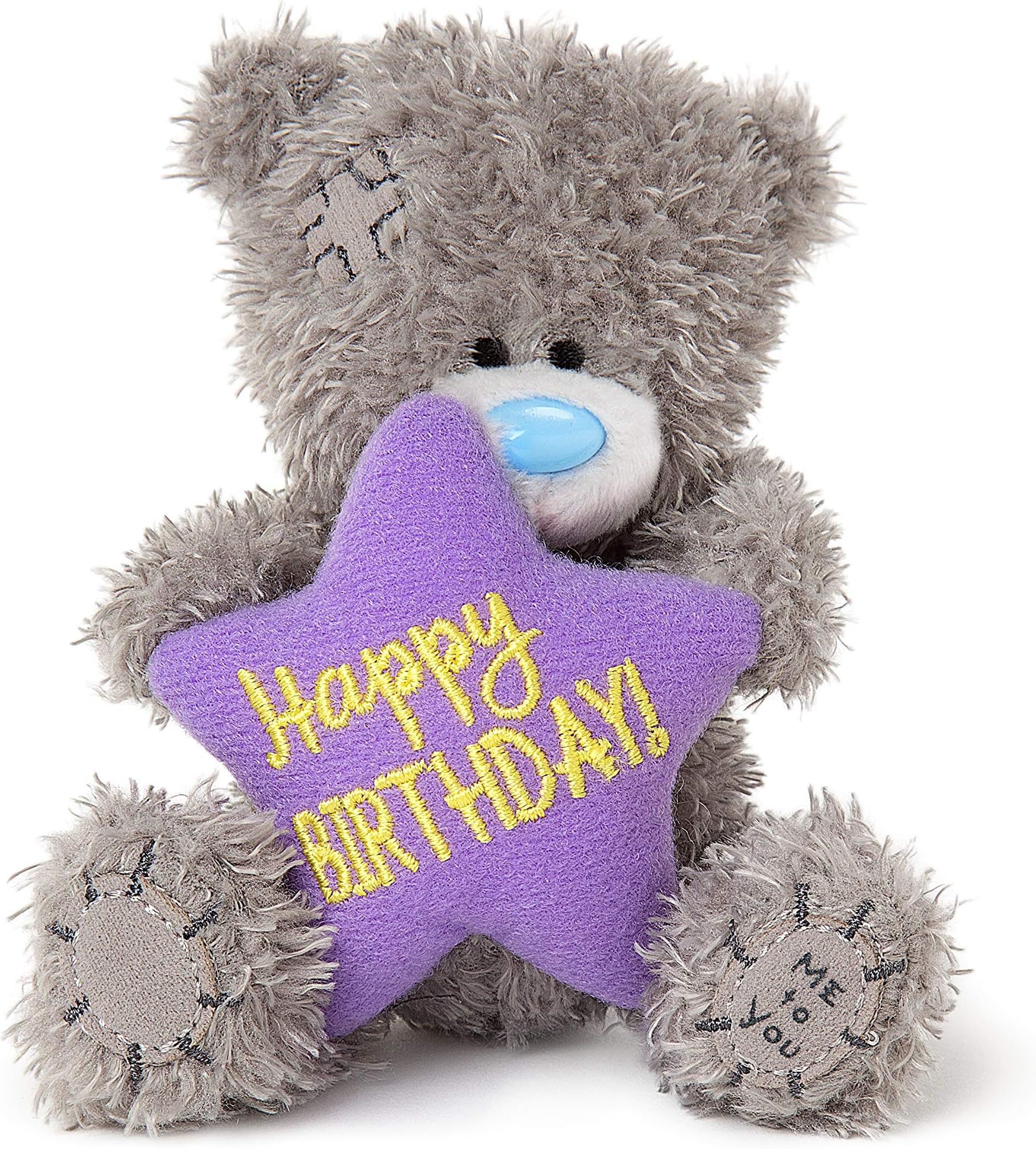 Me to You Tatty Teddy with Happy Birthday Star - Official Collection,Blue,grey,purple,11 x 8 x 9 cm; 40 Grams