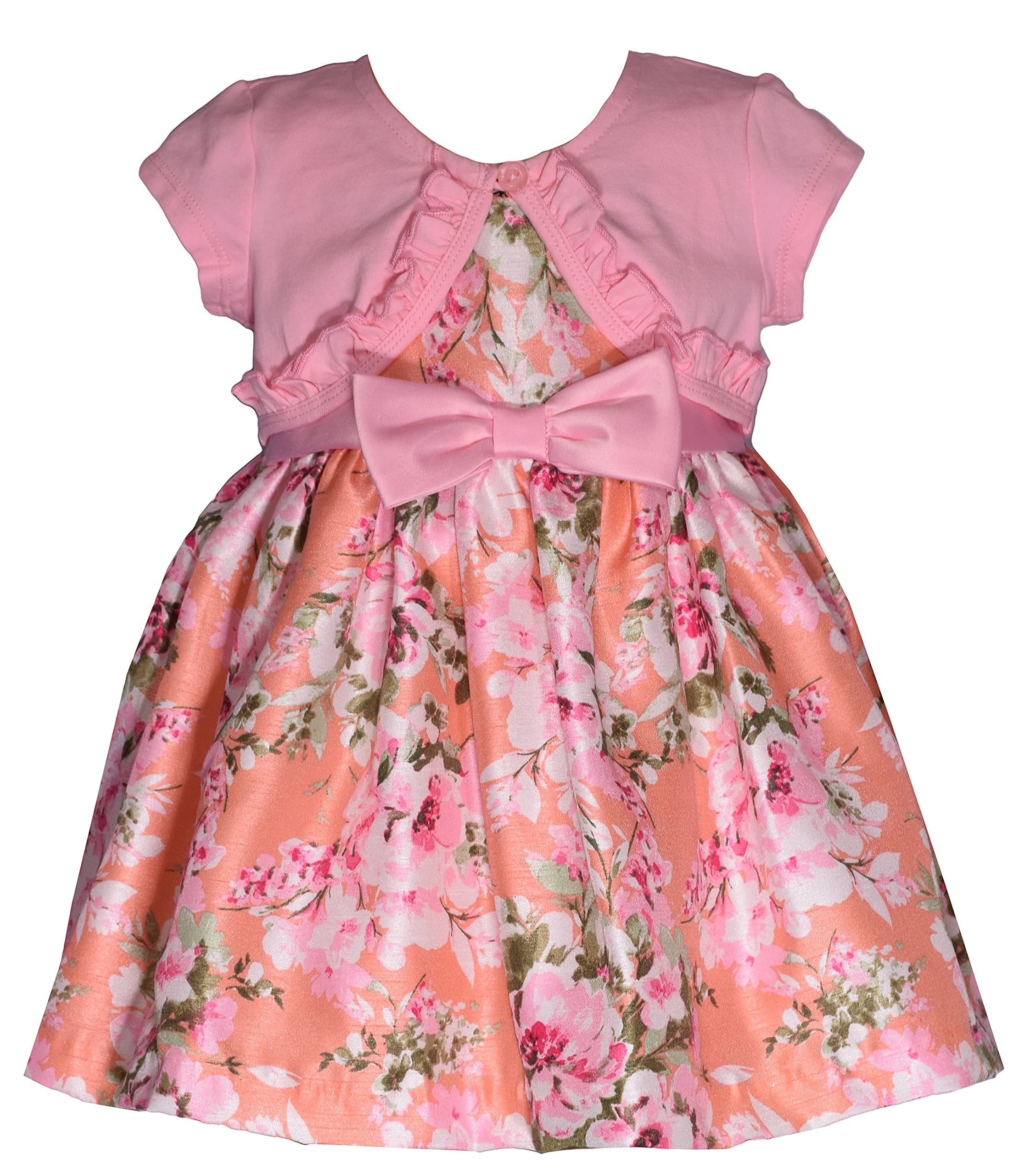 Bonnie Jean Mädchen Ostern Kleid - Blumenkleid mit kurzen Ärmeln Cardigan für Baby, Kleinkind, kleine und große Mädchen