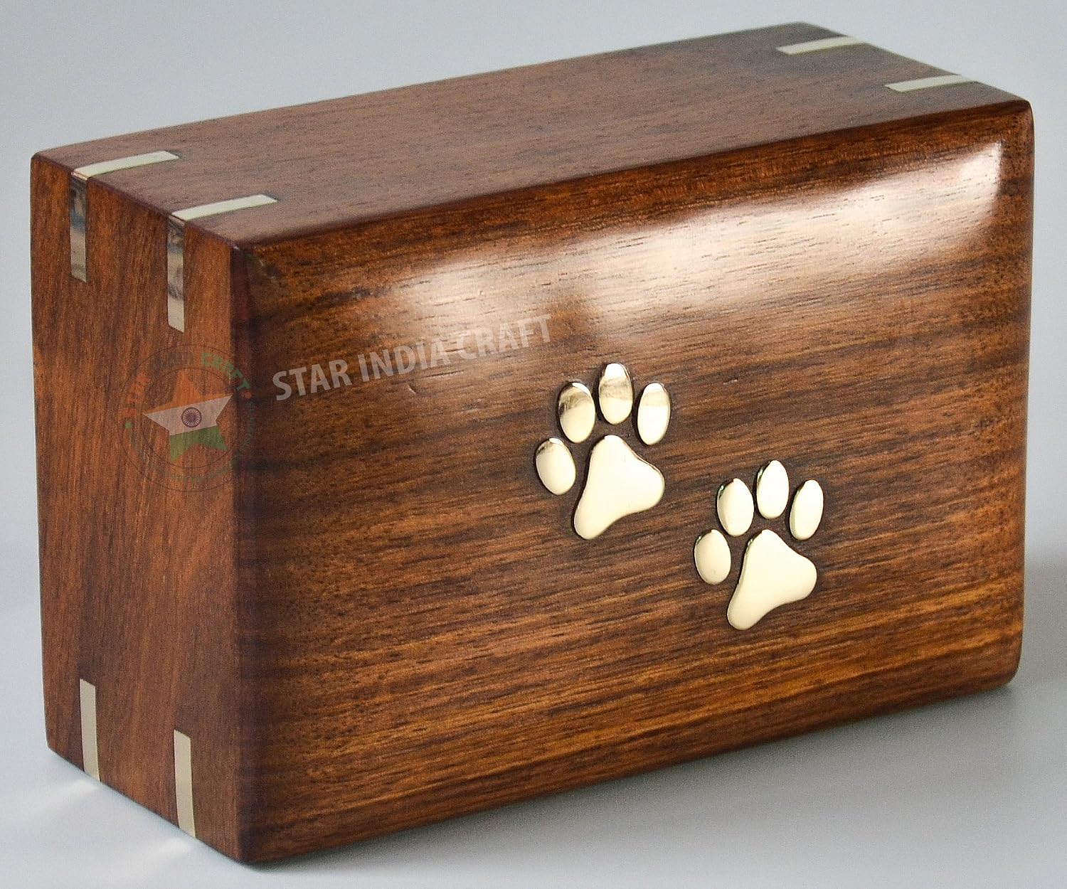 STAR INDIA CRAFT Wooden Urn - Pet Urns for Dogs Ashes, Decorative Wooden Pet Urns for Ashes - Rosewood Cremation Urns for Dogs, Pet Urns for Cats, Wooden Cremation Box 7.5x5
