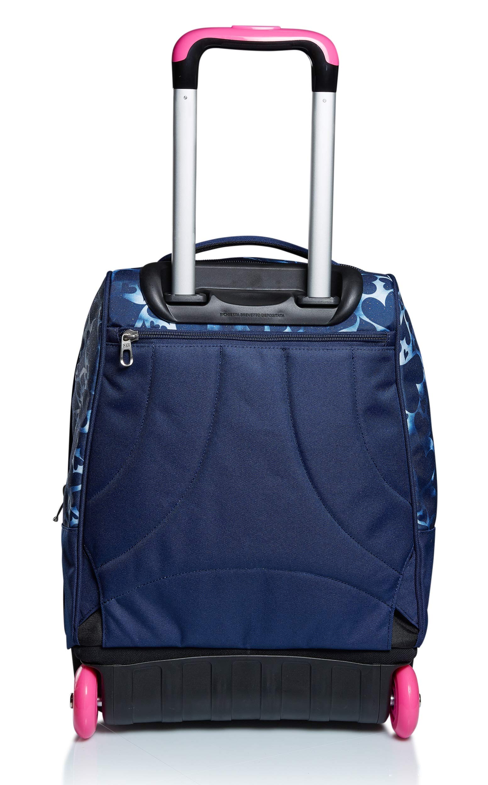 Seven Sac à Dos à Roulettes, Dyed Hearts Sac à Livres à Roulettes, 2 En 1, Sac à Dos + Trolley, Filles et Garçons, pour L'École, le Sport, les Loisirs, Pochette pour Ordinateur Portable, Bleu