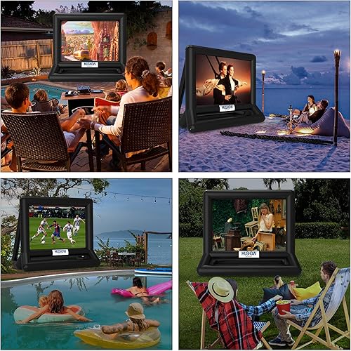 Miniatura 6 de MUSHOW Proyector inflable de 16 pies para exteriores, pantalla de TV inflable para exteriores e interiores, proyección inflable delanteratrasera,