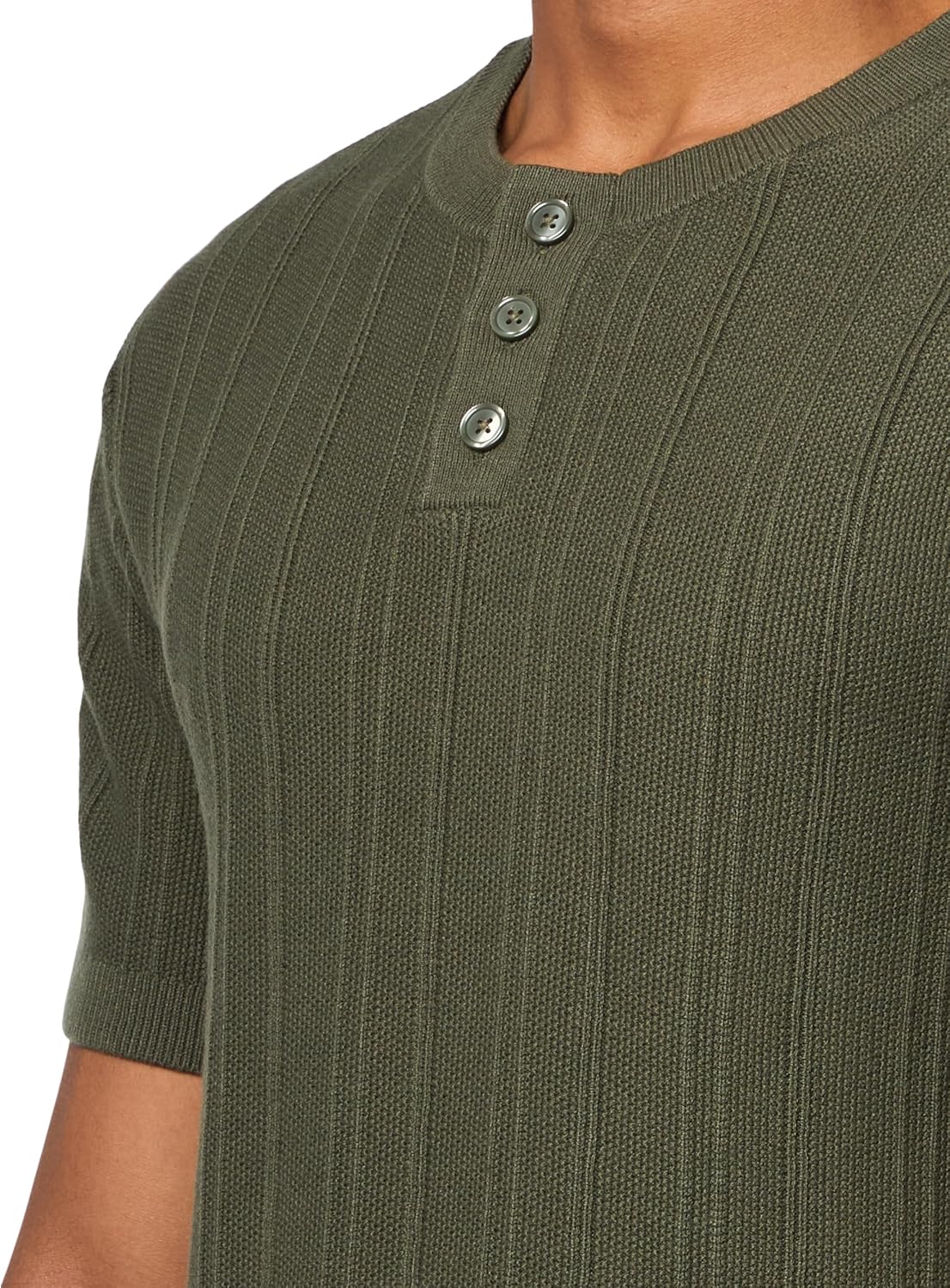 Lucky Brand Men's Short Sleeve Henley Sweater - Image 3