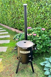 Kazan Fire Stove with Chimney and Cast Iron 12 L with Cast Aluminium Lid