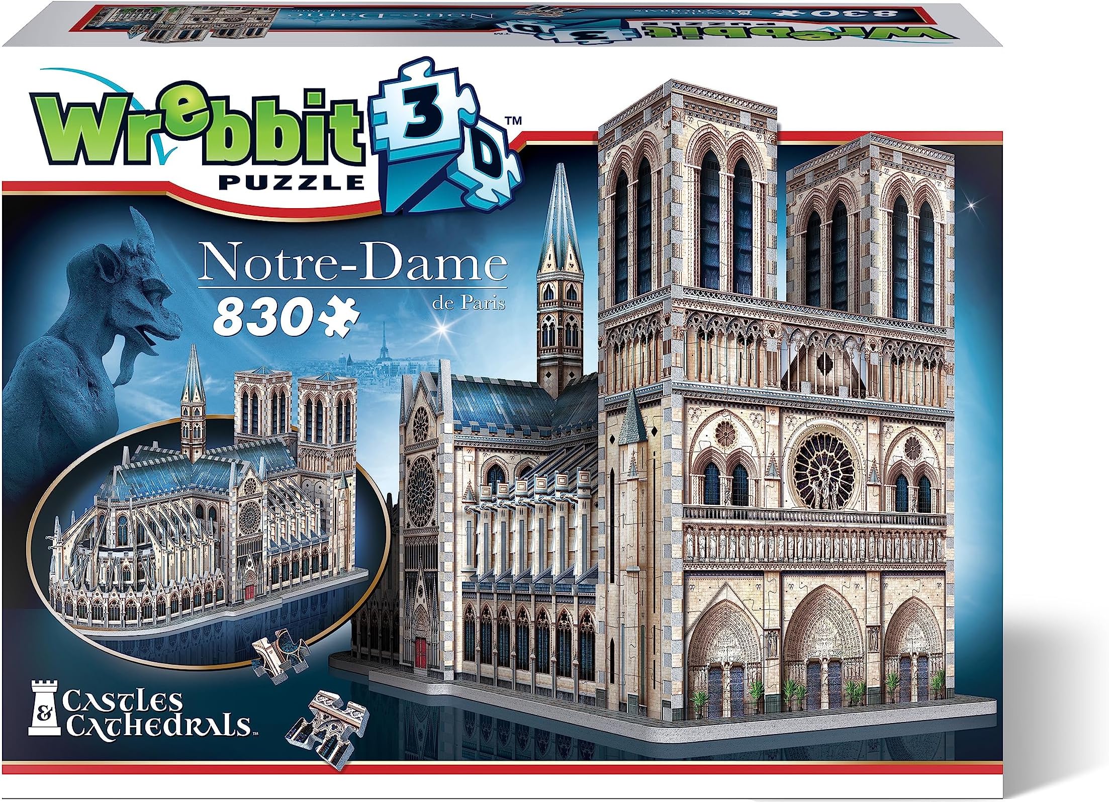 Wrebbit3D Notre-Dame de Paris 3D Puzzle | 830 Jigsaw Puzzle Pieces | Castles and Cathedrals Collection