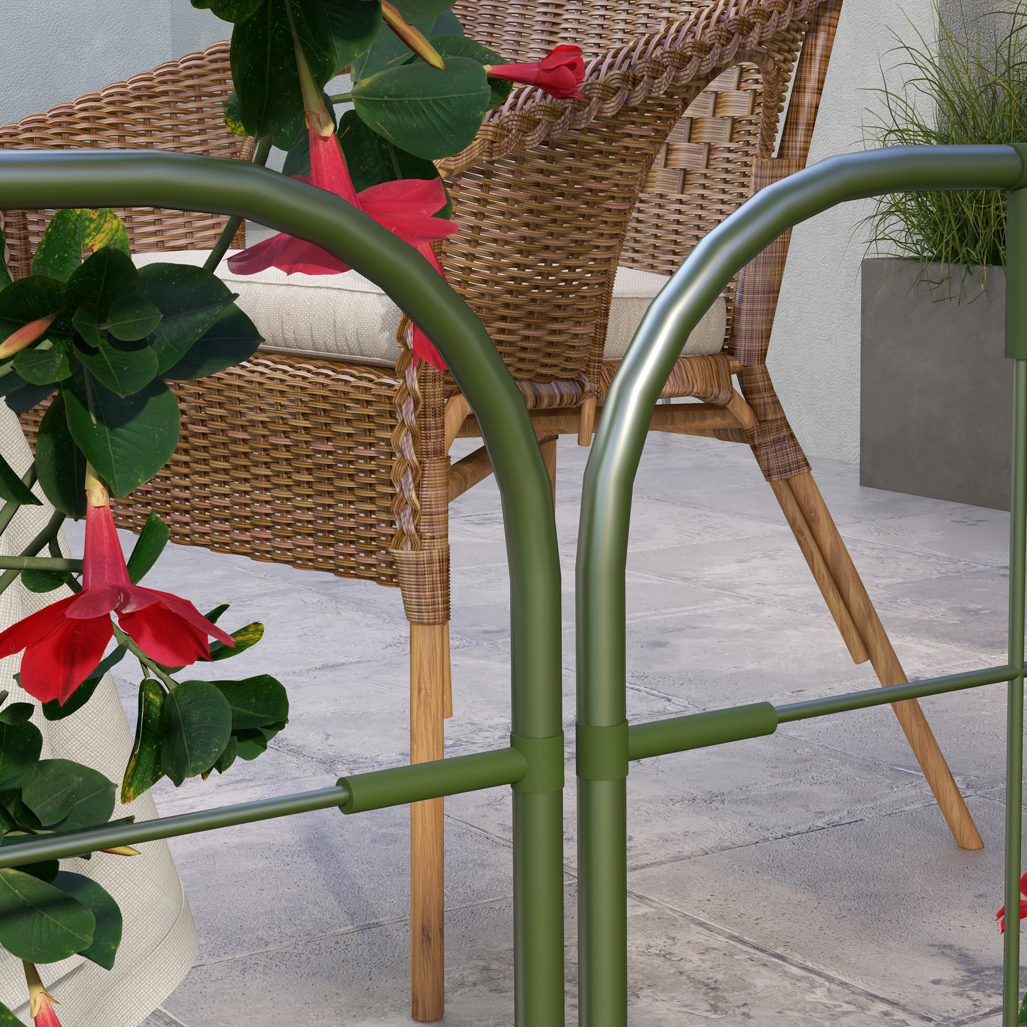 Outsunny Juego de 4 Enrejados de Jardín con Marco de Acero Soportes para Trepadoras para Verduras Frutas Flores Patio Terraza Decoración Exterior 40x90 cm Verde