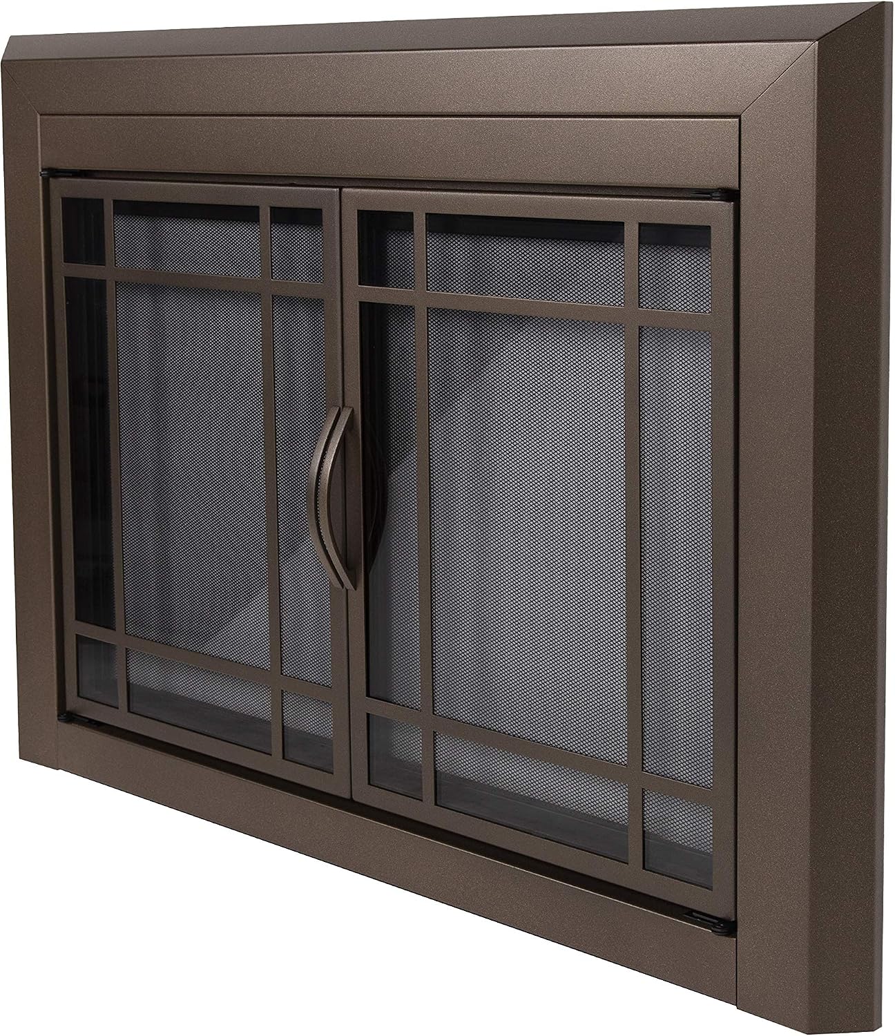 Pleasant Hearth EN-5501 Pleasant Hearth Enfield Glass Firescreen, Medium, Burnished Bronze