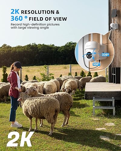 Miniatura 3 de TOAIOHO Cámaras de seguridad inalámbricas para exteriores, cámaras alimentadas por batería 2K para seguridad del hogar exterior, cámaras de