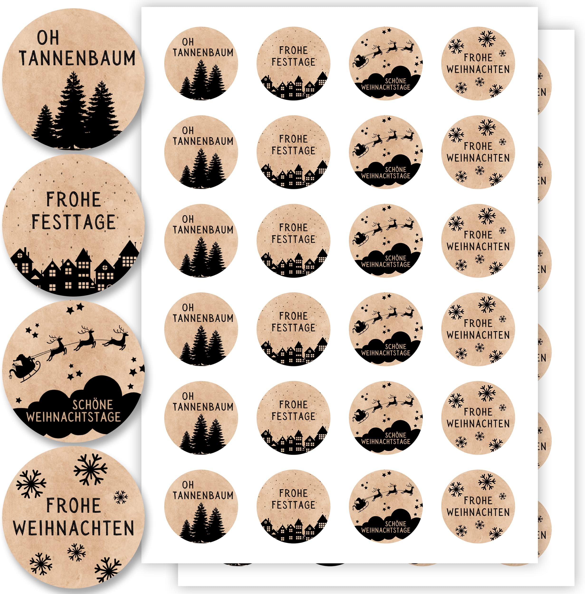 CHIHOLEN Weihnachtsaufkleber Set - 352 Stück DIY Sticker Für Karten & Scrapbooking