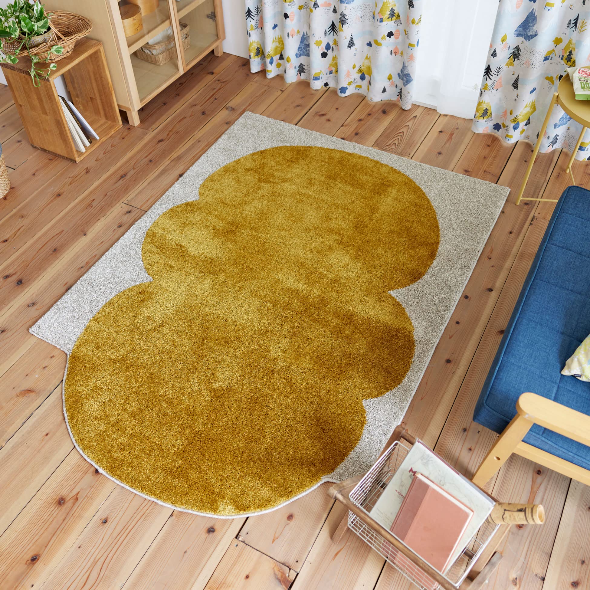 Amazon｜スミノエ(Suminoe) ラグ イエロー 130×185cm 防ダニ 滑り止め 