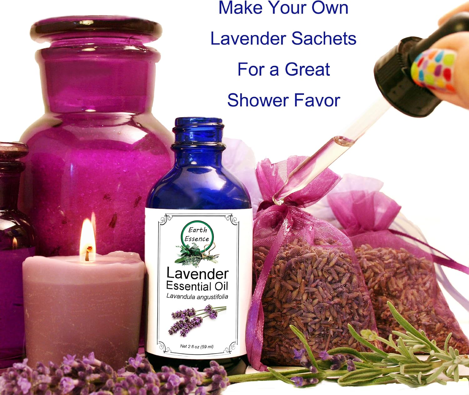 Lavender Essential Oil 2 fl oz (59 ml) – 100% Pure/Undiluted – Premium Quality – Imported from France - Dropper Included