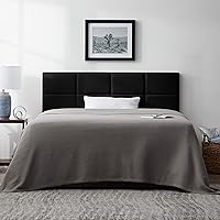 Vista 11 de LUCID - Cabecera tapizada de altura media - Relleno de diamantes - Poliéster acolchado - Altura ajustable de 34 a 46 pulgadas - Fácil montaje - Para