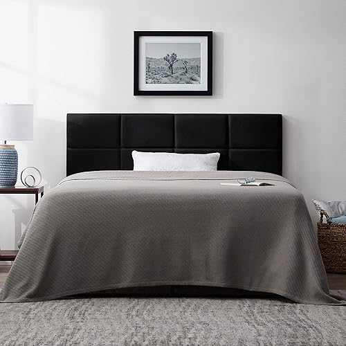 Miniatura 14 de Lucid Cabecera tapizada de altura media - Capitoné de diamante - Poliéster acolchado - Altura ajustable de 34" a 46" - Fácil montaje - Marco de cama