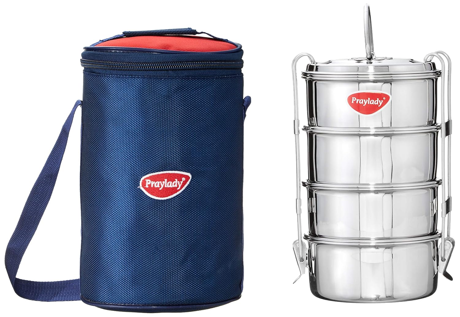 Buy Praylady Lunch Box 4 Tier, 250 ml, Silver Online at Low Prices in India Amazon.in